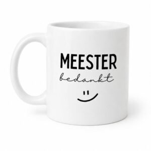 Mok 'Meester bedankt'.