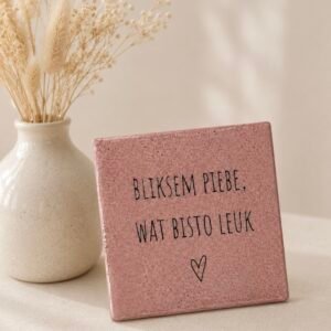 Tegeltje 'Bliksem piebe'.