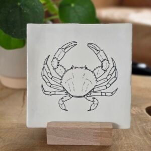 Tegeltje 'krab'.